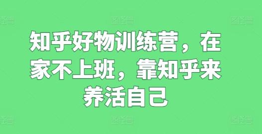 知乎好物训练营，在家不上班，靠知乎来养活自己-创薯资源