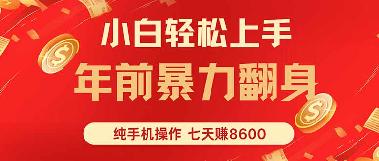 七天狂赚8600，小白纯手机操作，日入1000+-创薯资源
