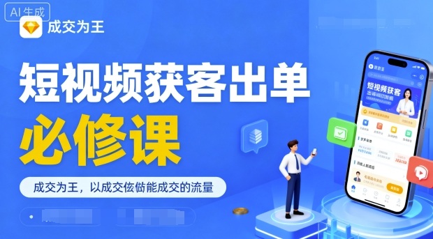 短视频获客出单必修课，成交为王，以成交为导向，直接做能成交的流量-创薯资源