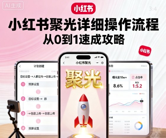 小红书聚光详细操作流程，小红书聚光从0到1速成攻略-创薯资源