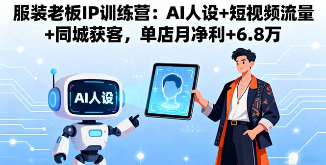 服装老板IP训练营：AI人设+短视频流量+同城获客，单店月净利+6.8万-创薯资源