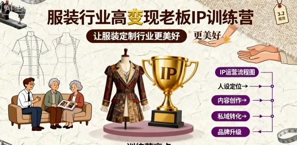 服装行业高变现老板IP训练营，让服装定制行业更美好-创薯资源
