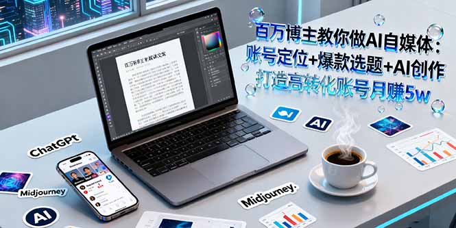 百万博主教你做AI自媒体：账号定位+爆款选题+AI创作 打造高转化账号月赚5w-创薯资源