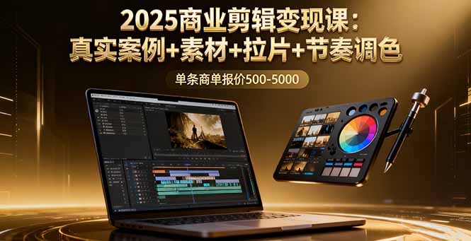 2025商业剪辑变现课：真实案例+素材+拉片+节奏调色，单条商单报价500-5000-创薯资源