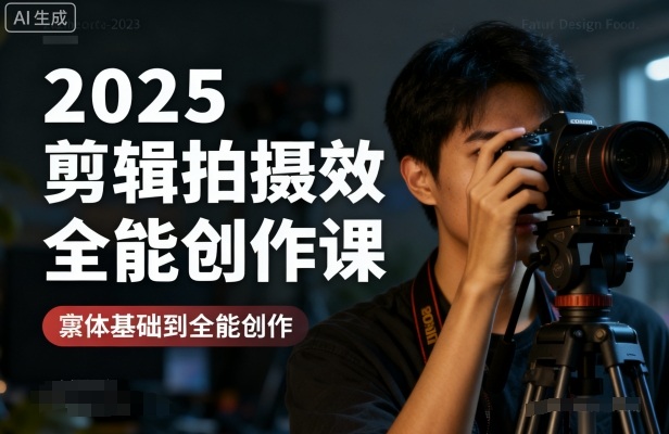 2025剪辑拍摄特效全能创作课，零基础到全能创作-创薯资源