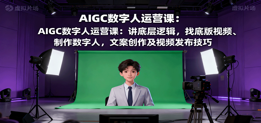 AIGC数字人运营课：讲底层逻辑，找底版视频、制作数字人，文案创作及视频发布技巧-创薯资源