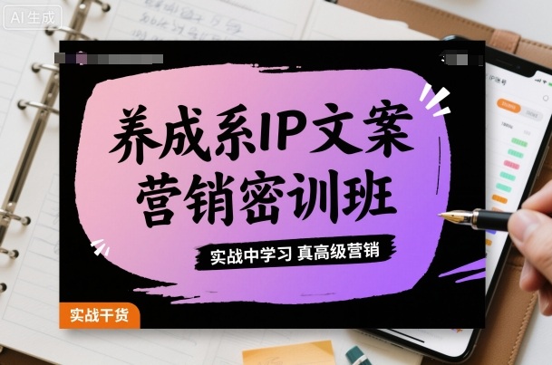 养成系IP文案营销密训班，实战中学习真高级营销-创薯资源