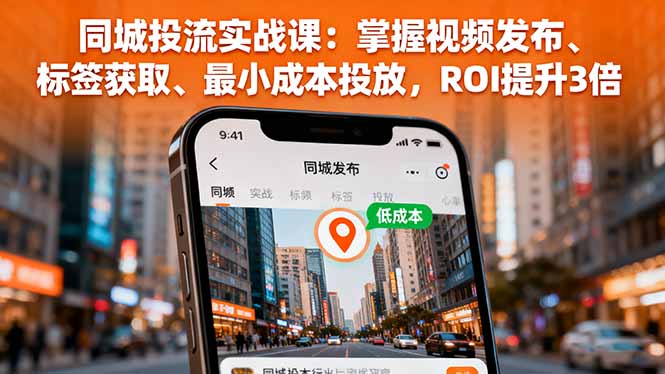 同城投流实战课：掌握视频发布、标签获取、最小成本投放，ROI提升3倍-创薯资源
