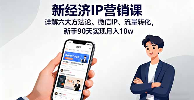 新经济IP营销课：详解六大方法论、微信IP、流量转化，新手90天实现月入10w-创薯资源