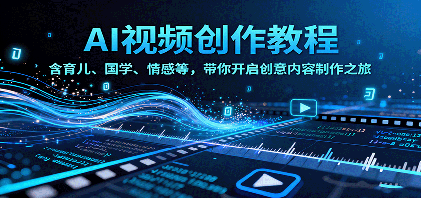 AI视频创富课，含育儿、国学、情感等，带你开启创意内容制作之旅-创薯资源