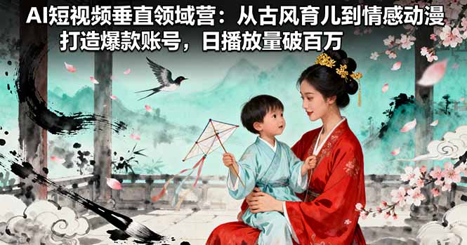 AI短视频垂直领域营：从古风育儿到情感动漫，打造爆款账号,日播放量破百万-创薯资源