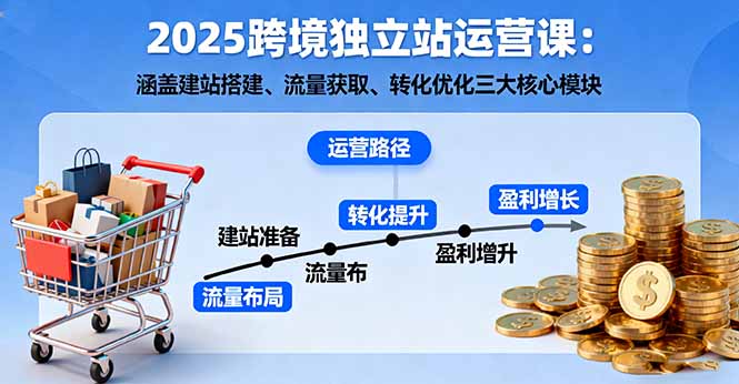 2025跨境独立站运营课：涵盖建站搭建、流量获取、转化优化三大核心模块-创薯资源