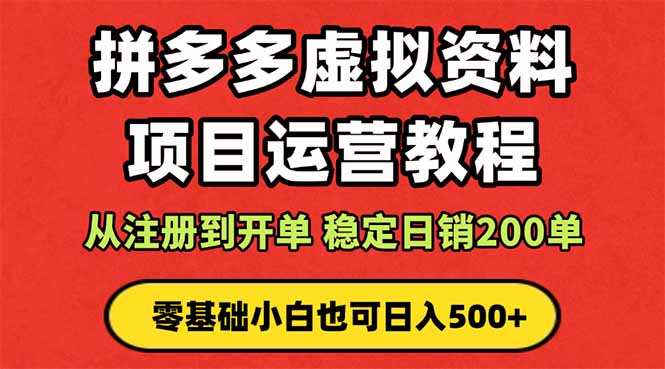 拼多多开店运营课程： 蓝海变现玩法，轻松实现睡后收入 零基础小白也可…-创薯资源
