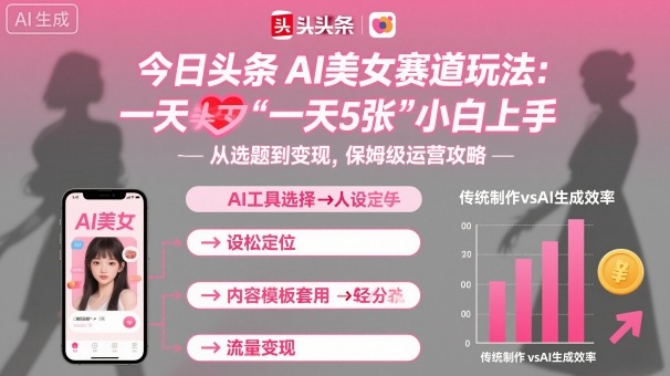 今日头条AI美女赛道玩法，一天轻松5张，小白轻松上手-创薯资源