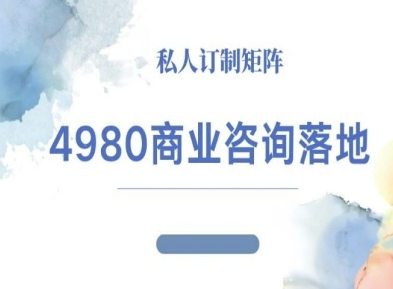 4980商业咨询师落地课程-ip运营高客单教程-创薯资源