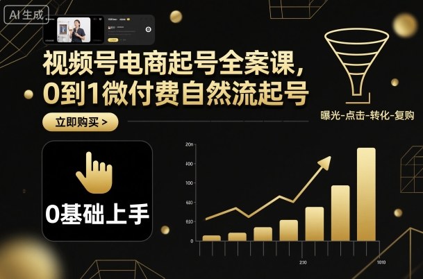 视频号电商起号全案课，0到1微付费自然流起号-创薯资源