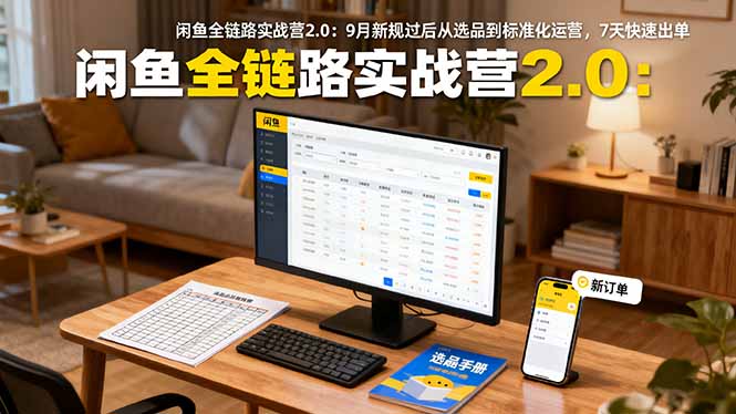 闲鱼全链路实战营2.0：9月新规过后从选品到标准化运营，7天快速出单-创薯资源