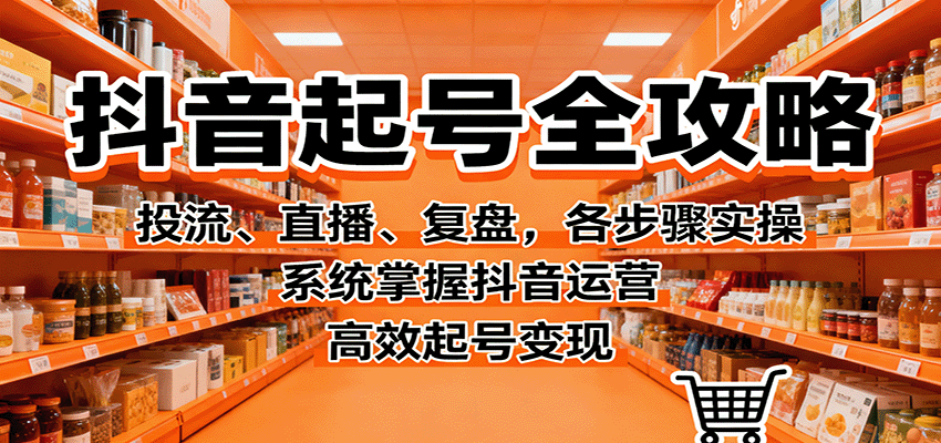 抖音起号全攻略，投流、直播、复盘，各步骤实操，系统掌握抖音运营，高效起号变现-创薯资源