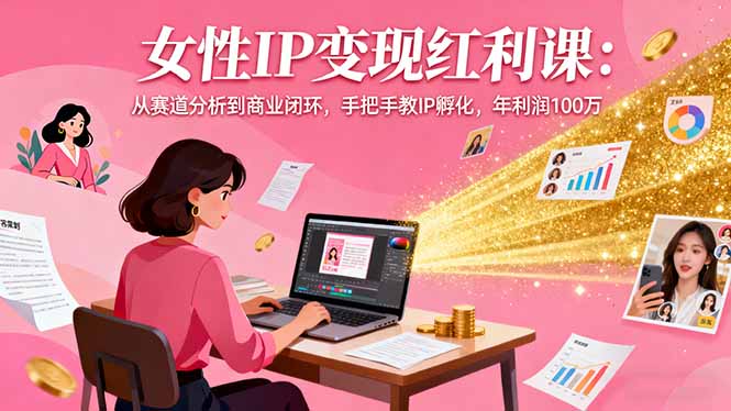 女性IP变现红利课：从赛道分析到商业闭环，手把手教IP孵化，年利润100万-创薯资源