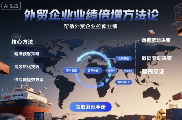 外贸企业业绩倍增方法论，帮助外贸企业拉伸业绩-创薯资源