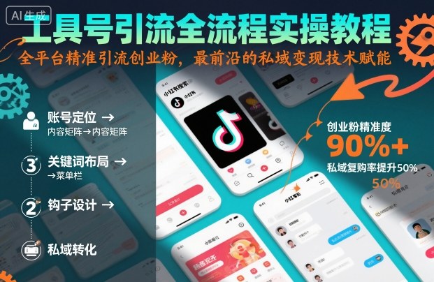 工具号引流全流程保姆级实操教程，全平台精准引流创业粉，最前沿的私域变现技术赋能-创薯资源