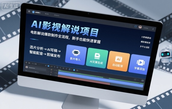 AI影视解说项目，电影解说爆款制作全流程，新手也能快速掌握-创薯资源