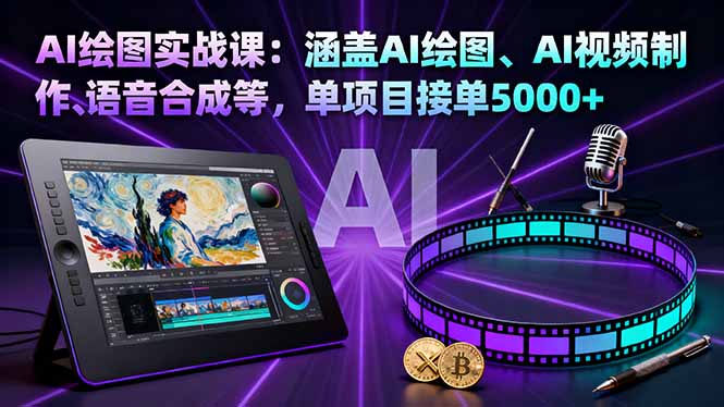 AI绘图实战课：涵盖AI绘图、AI视频制作、语音合成等，单项目接单5000+-创薯资源