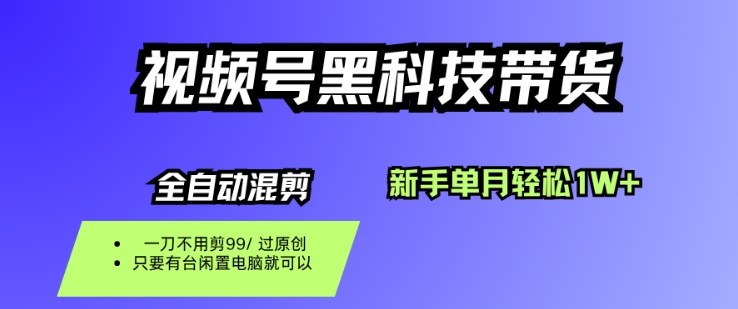 视频号黑科技短视频带货，新手一个月也1W+，纯搬运一刀不用剪，零投入【揭秘】-创薯资源