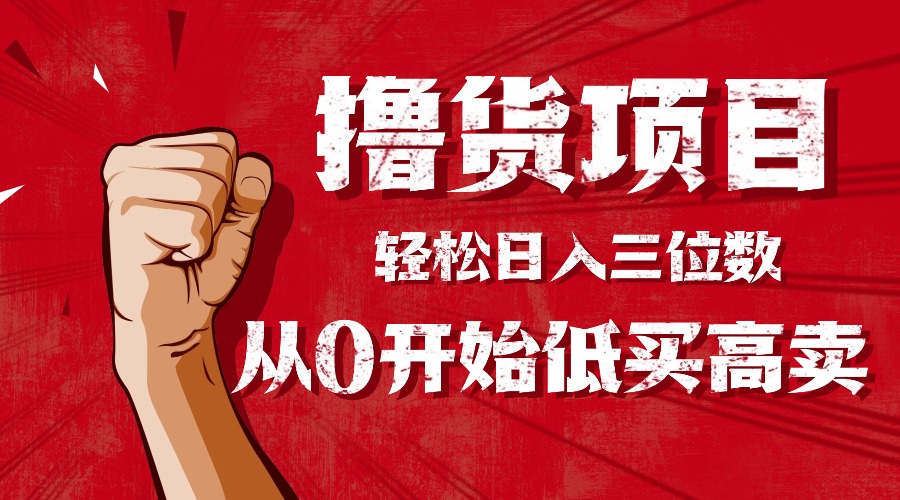 手把手教你撸货，从0开始低买高卖，小白轻松实现日入三位数!!!-创薯资源