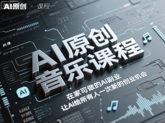 AI原创音乐课程，在家可做的Ai副业，让Ai给所有人一次新的创业机会-创薯资源