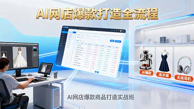 AI网店爆款商品打造实战班：AI技术实现商品图智能处理，快速搭建AI网店-创薯资源