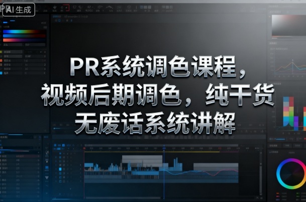 PR系统调色课程，视频后期调色，纯干货无废话系统讲解-创薯资源