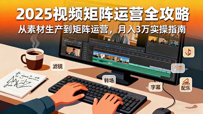 2025短视频矩阵运营全攻略：从素材生产到矩阵运营，月入3万实操指南-创薯资源