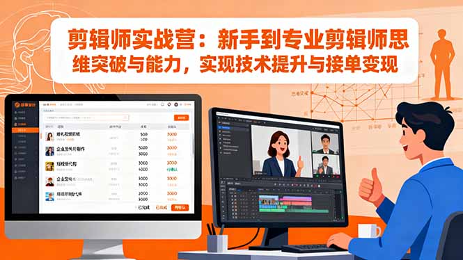 剪辑师实战营：新手到专业剪辑师思维突破与能力，实现技术提升与接单变现-创薯资源