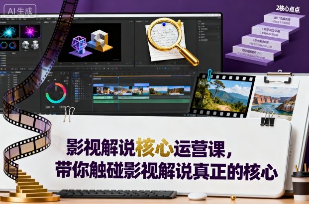 影视解说核心运营课，带你触碰影视解说真正的核心-创薯资源