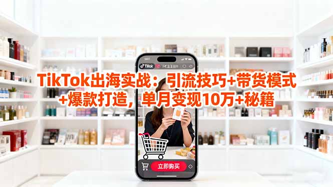 「TikTok出海实战」引流技巧+带货模式+爆款打造，单月变现10万+秘籍-创薯资源