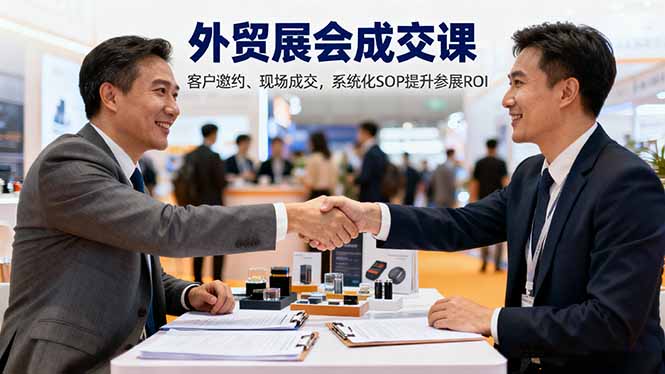 外贸展会成交课，含目标制定、客户邀约、现场成交，系统化SOP提升参展ROI-创薯资源