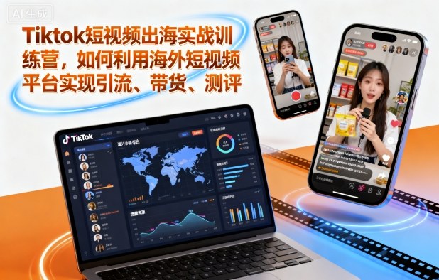 Tiktok短视频出海实战训练营，如何利用海外短视频平台实现引流、带货、测评-创薯资源