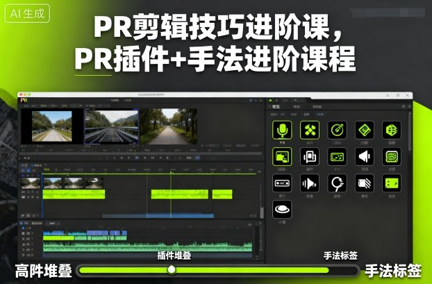 PR剪辑技巧进阶课,PR插件+手法进阶课程-创薯资源
