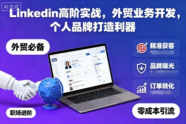 Linkedin高阶实战,外贸业务开发,个人品牌打造利器-创薯资源