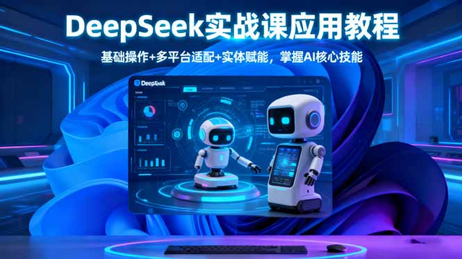 DeepSeek实战课应用教程、基础操作+多平台适配+实体赋能,掌握AI核心技能-创薯资源