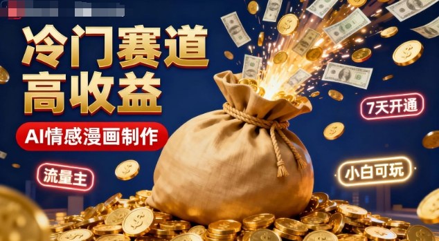 公众号冷门赛道,用AI做情感漫画,7天开通流量主,操作简单,小白可玩-创薯资源