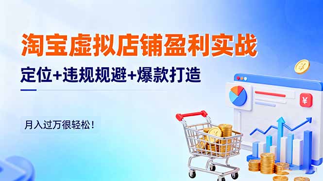 淘宝虚拟店铺盈利实战:定位+违规规避+爆款打造,月入过万很轻松!-创薯资源