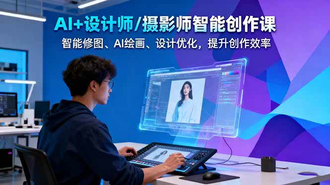 AI+设计师/摄影师智能创作课：智能修图、AI绘画、设计优化，提升创作效率-创薯资源