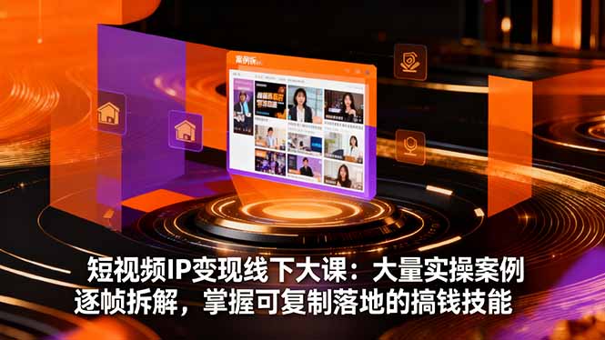 短视频IP变现线下大课:大量实操案例逐帧拆解,掌握可复制落地的搞钱技能-创薯资源
