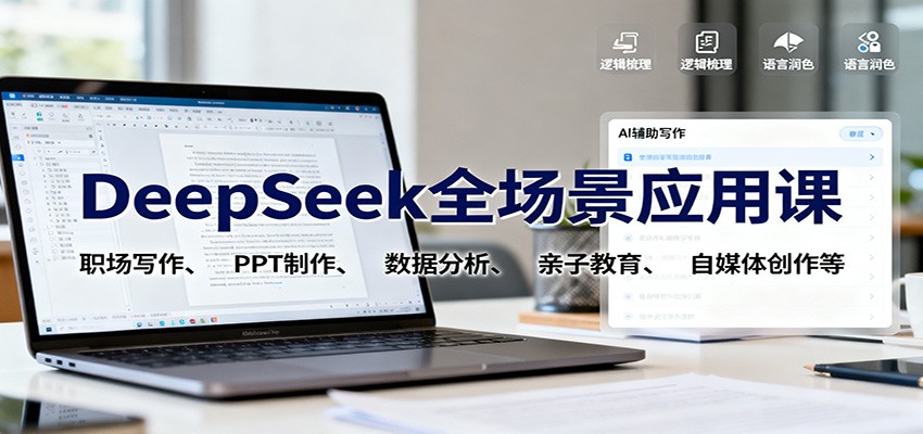 DeepSeek全场景应用课：职场写作、 PPT制作、数据分析、亲子教育、自媒体创作等-创薯资源