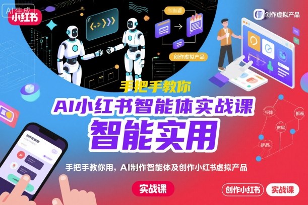 AI小红书智能体实战课，手把手教你用AI制作智能体及创作小红书虚拟产品，提效+内容商业化-创薯资源
