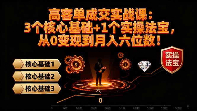 高 客单成交实战课：3个核心基础+1个实操法宝，从0变现到月入六位数！-创薯资源