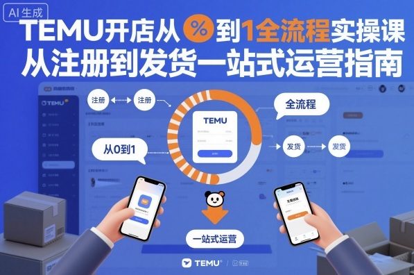 TEMU开店从0到1全流程实操课，从注册到发货一站式运营指南-创薯资源