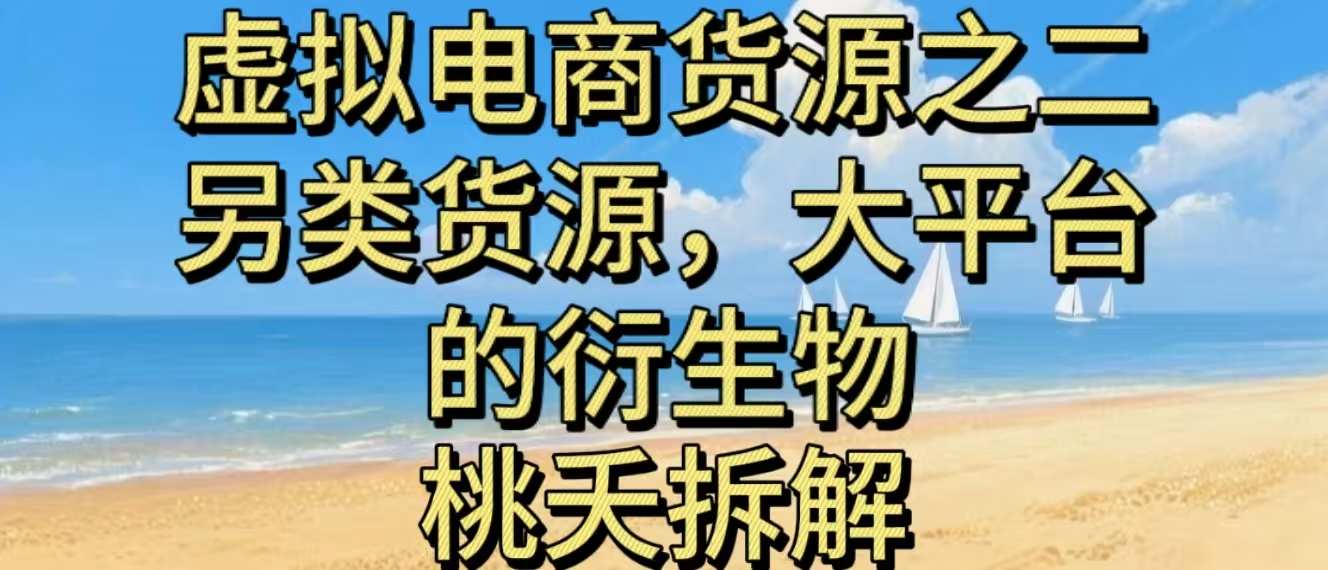虚拟电商之二—另类的货源，大平台的衍生物-创薯资源